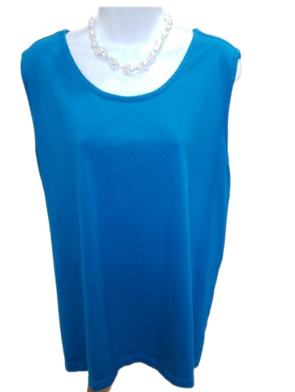 Studio Works Woman, Sleeveless Scoop Neck Tank Top - Bright Royal Blue, 3X